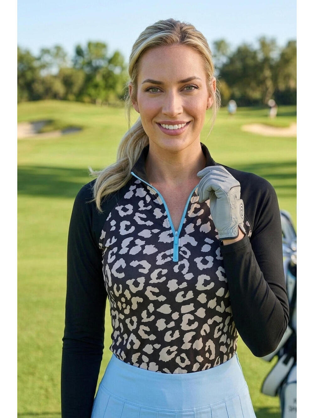 Jofit Cheetah Print Ladies 1/4 Zip Golf - Casual - Top / Shirt - Size SMALL